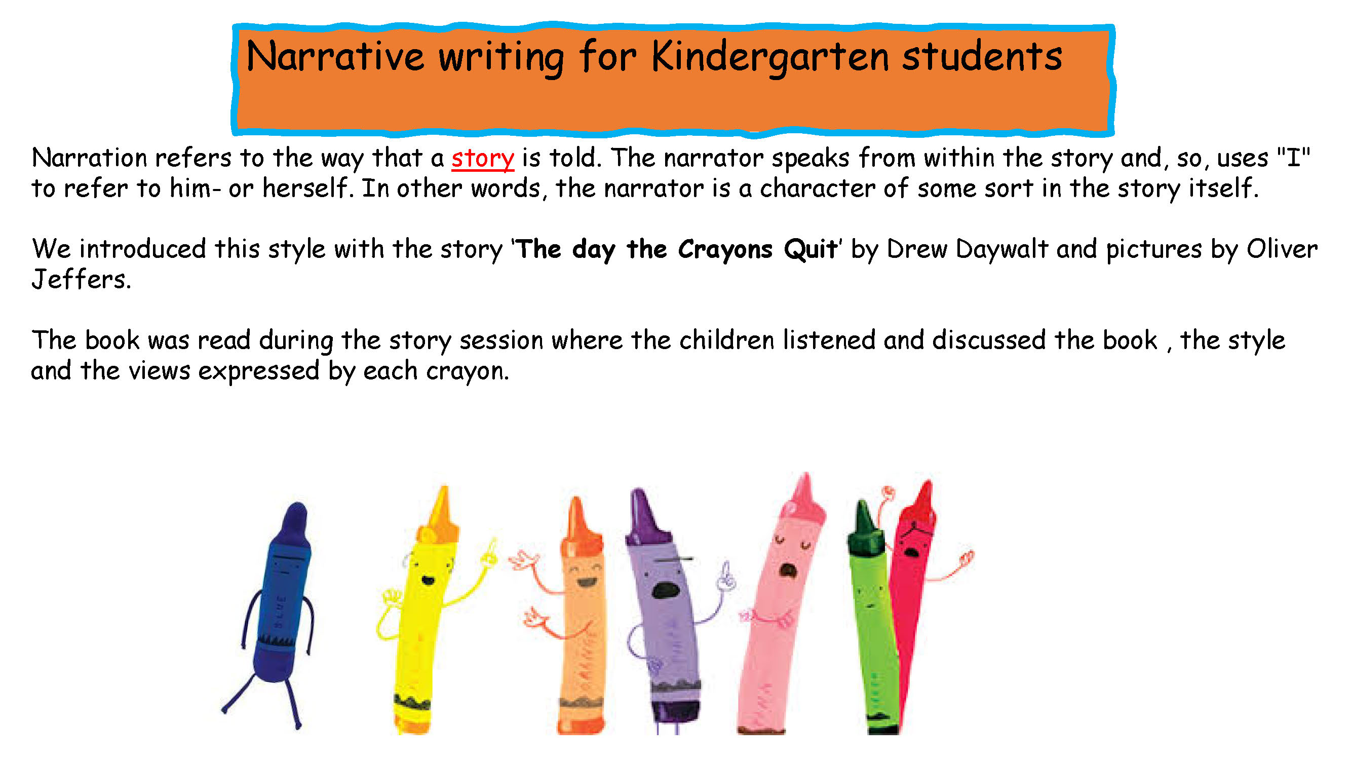 Narrative writing in Early Years
